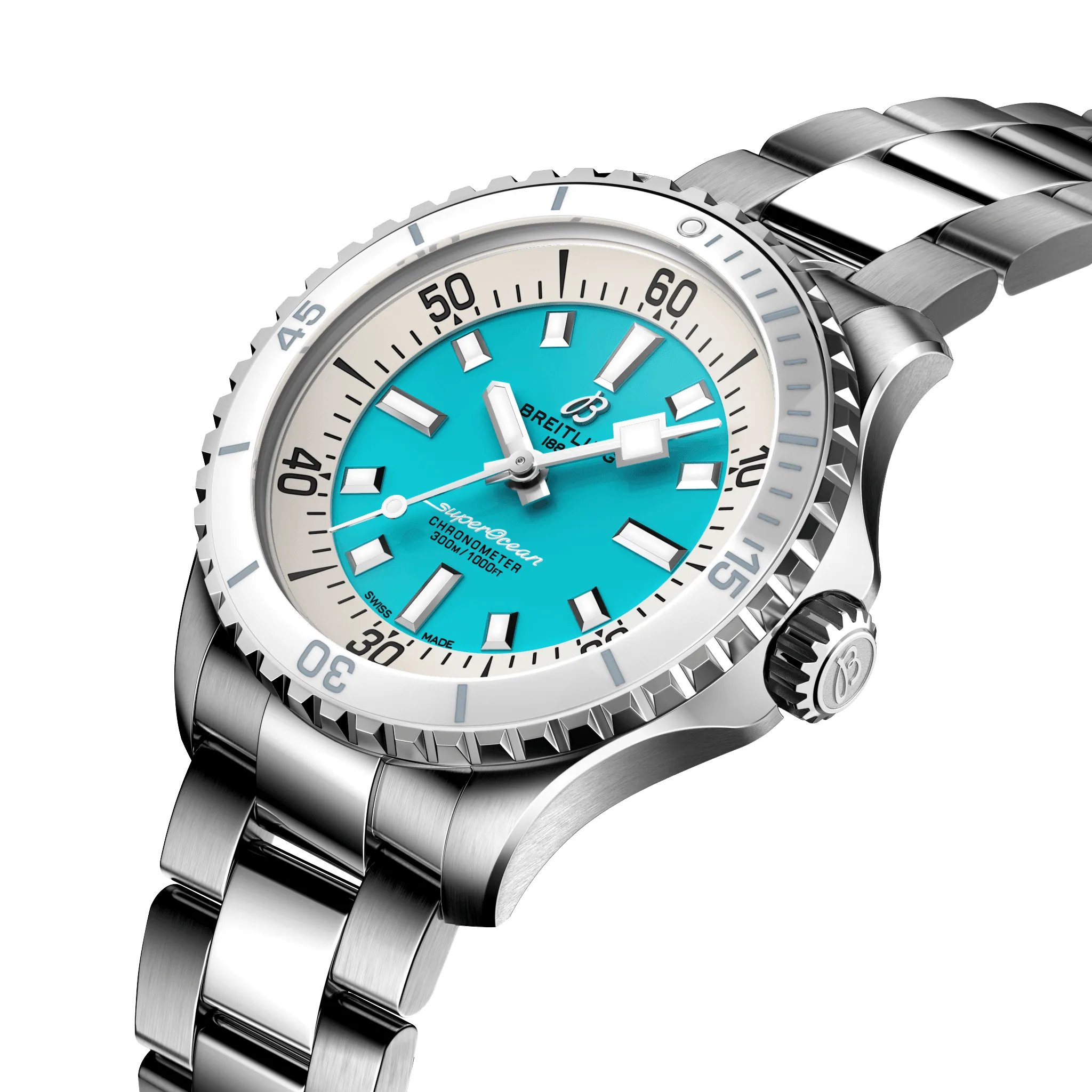 Breitling Superocean Turquoise Watch, 36mm
