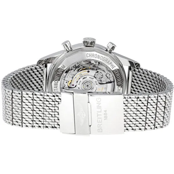 Breitling Transocean 01 Automatic Chronograph Silver Dial Stainless Steel Men's Watch AB015212-G724SS