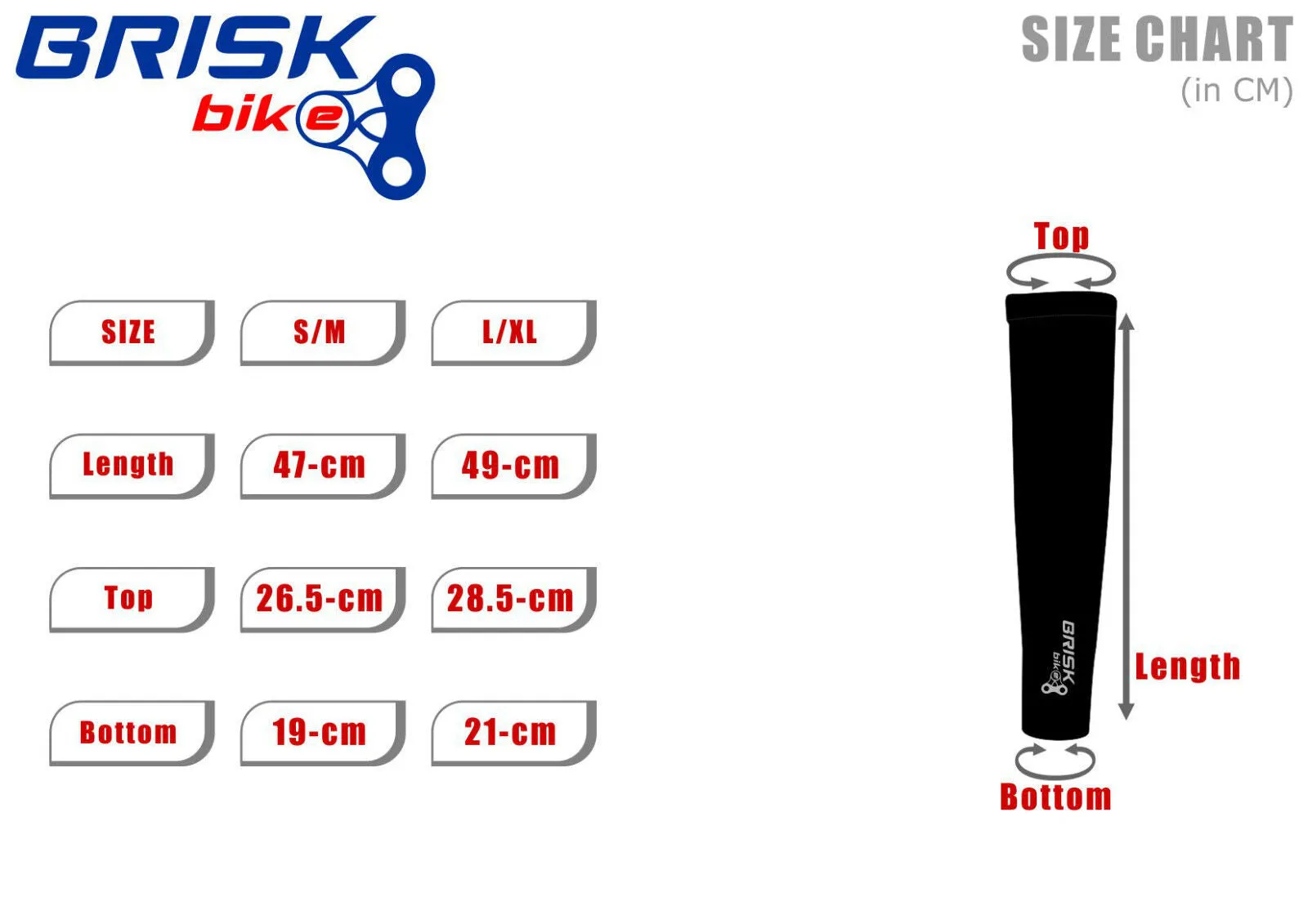 Brisk Bike Arm Warmers Cycling Unisex Adult Sleeves Black Pair, arm warmers, bicycle arm warmers, arm warmers for biking, long arm warmers