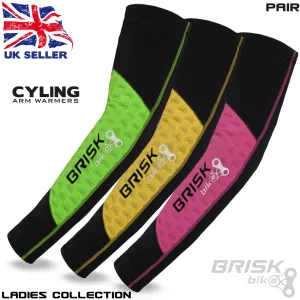 Brisk Bike Ladies Cycling Compression Arm Sleeve Elbow Warmers Biking Thermal Outdoor, women's arm warmers cycling, thermal arm sleeves, bicycle arm warmers, women's arm warmers