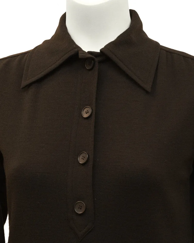 Brown Wool Day Dress