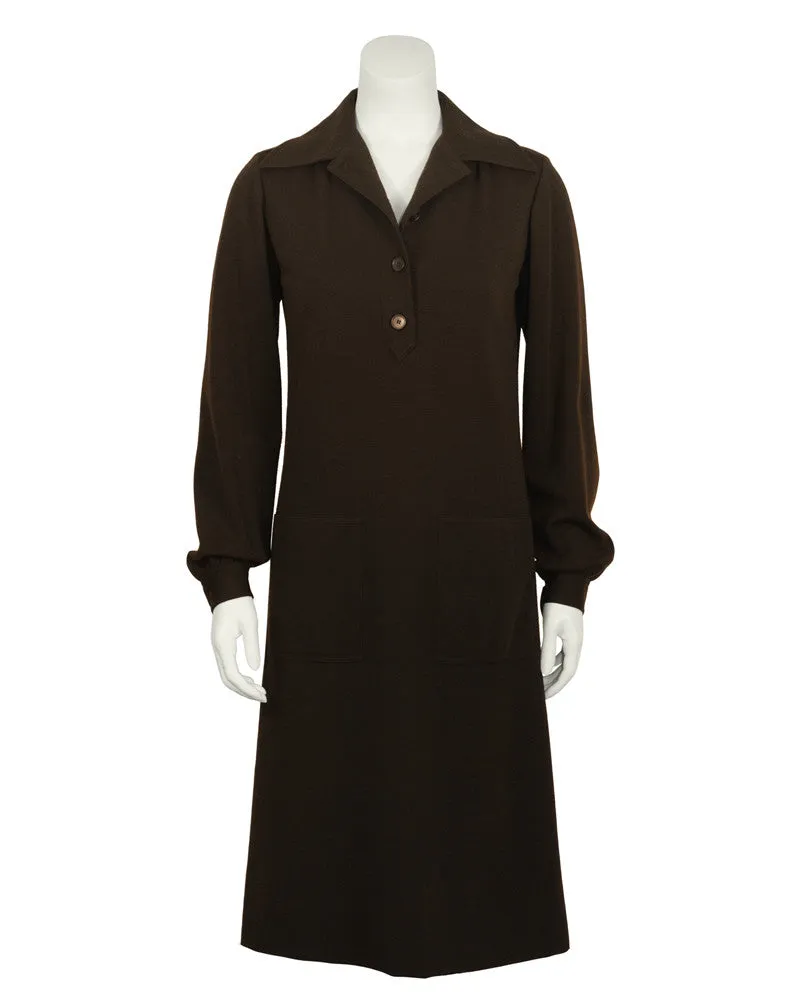 Brown Wool Day Dress