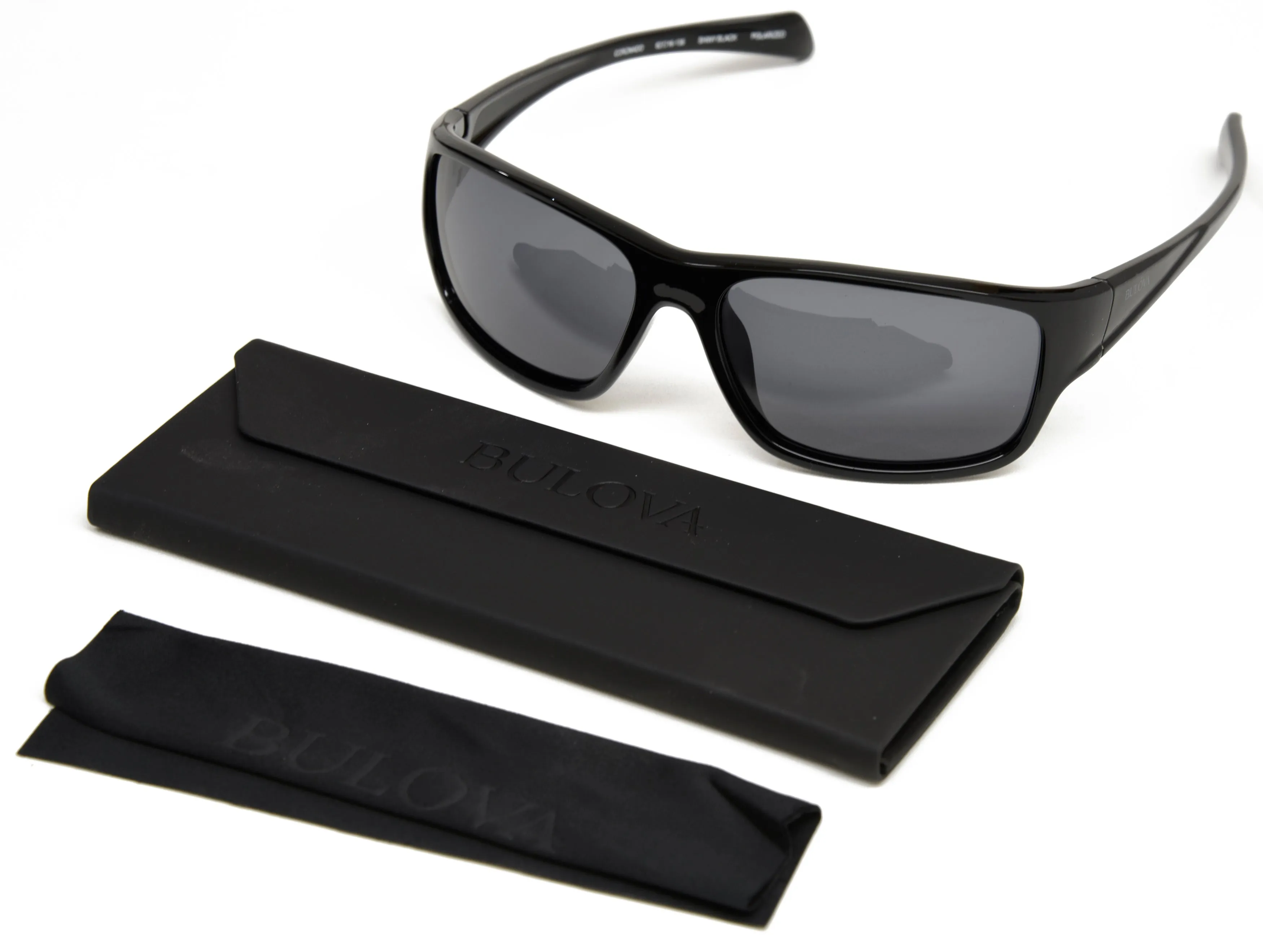Bulova Coronado Sunglasses Unisex Polarized Sport Shiny Black Frame