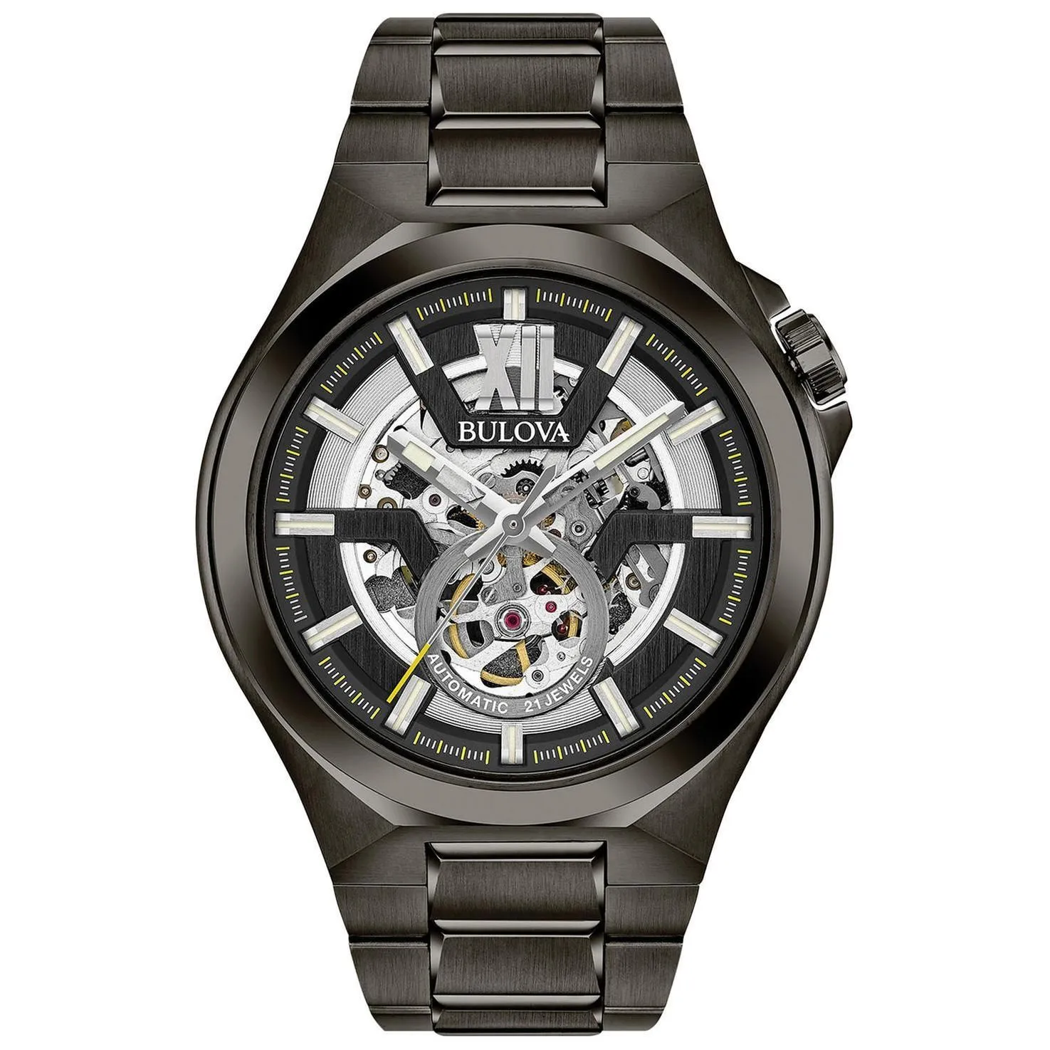Bulova Men's Classic Automatic Maquina Gunmetal-Tone Watch 98A179
