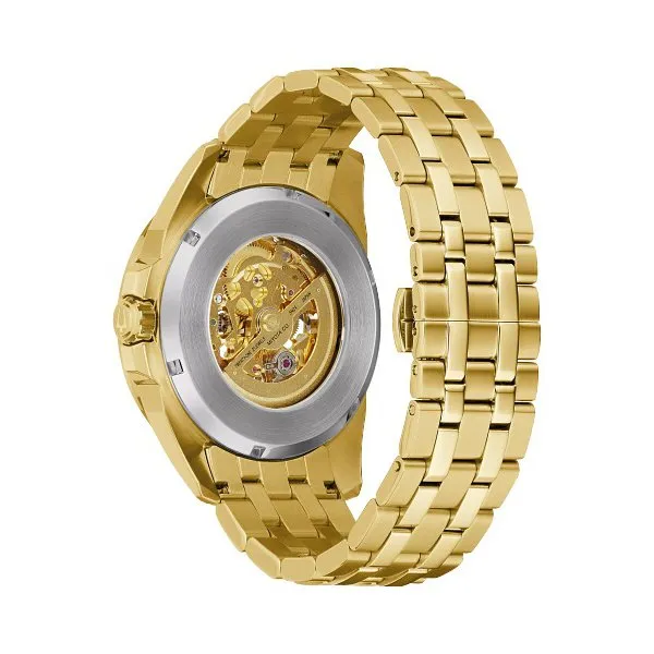 Bulova Sutton Men's Gold Tone Automatic Skeleton Watch
