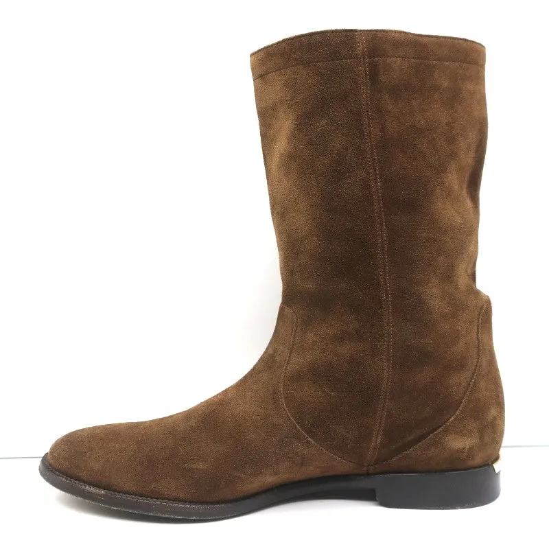 Burberry Lyndhurst Boots Brown Suede Size 39 Flat Ankle Boots