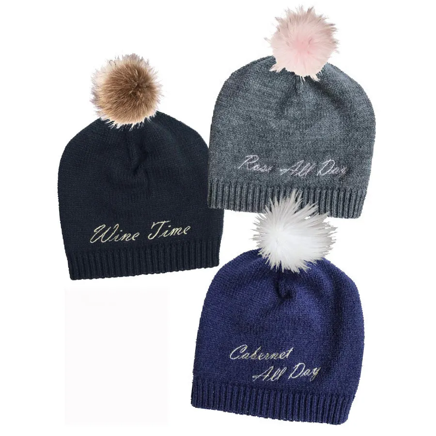 Cabernet All Day Pom Pom Beanie