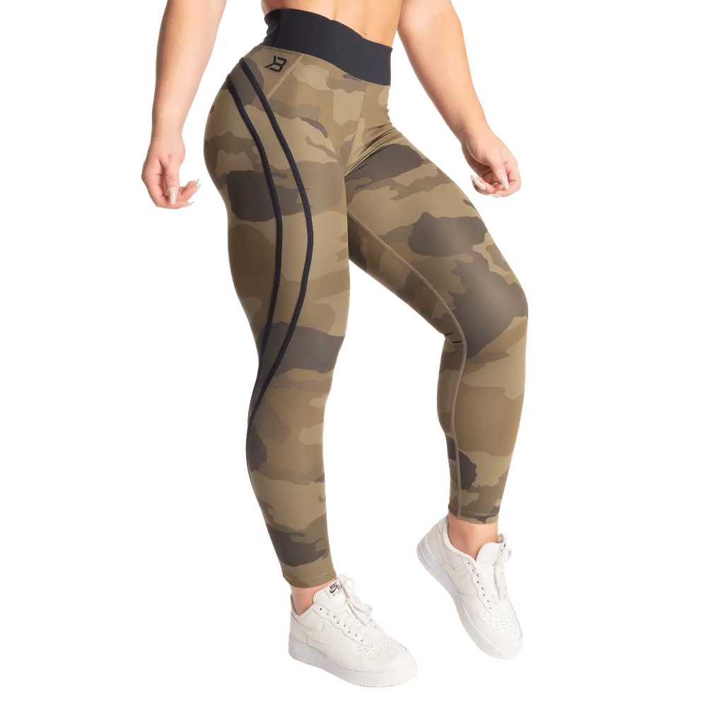 Camo High Tights, Dark Green Camo