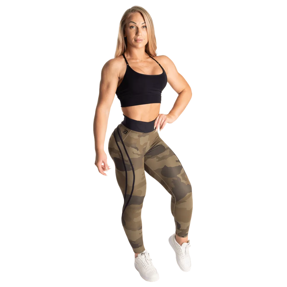 Camo High Tights, Dark Green Camo