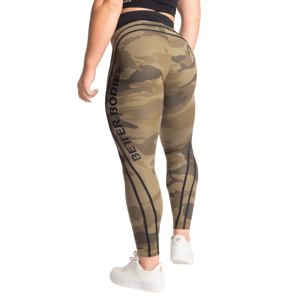 Camo High Tights, Dark Green Camo