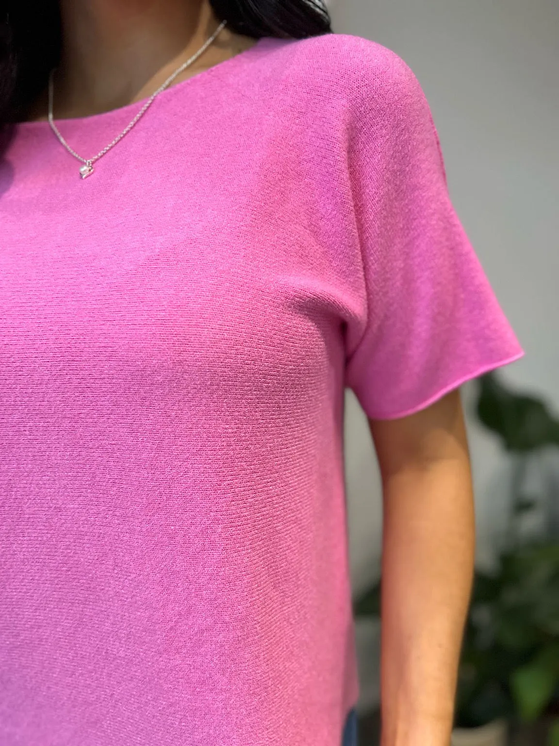 Candy Pink Reverse Seam Soft Knit Devon