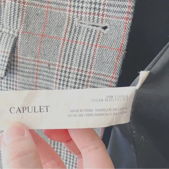 Capulet • Wool Blazer in Brown Grey Plaid