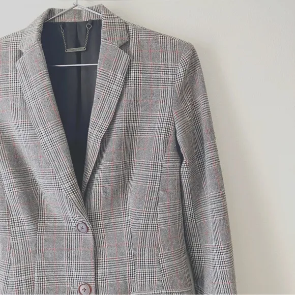 Capulet • Wool Blazer in Brown Grey Plaid