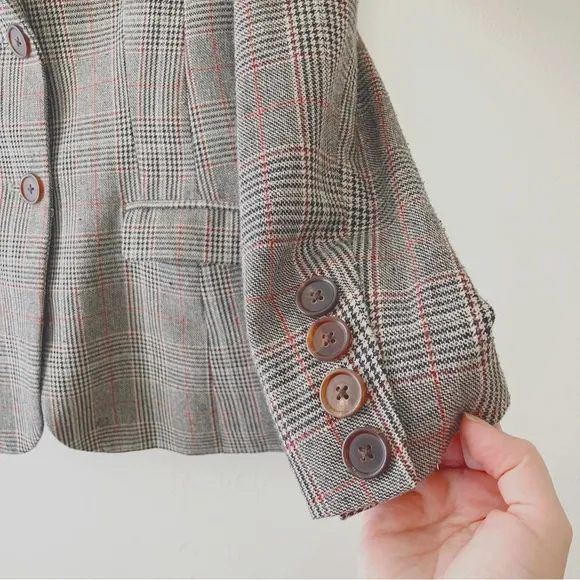 Capulet • Wool Blazer in Brown Grey Plaid