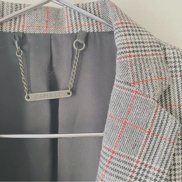 Capulet • Wool Blazer in Brown Grey Plaid