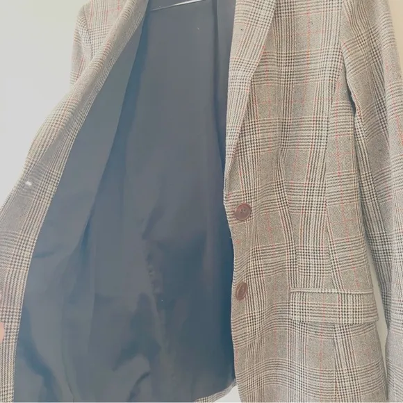 Capulet • Wool Blazer in Brown Grey Plaid