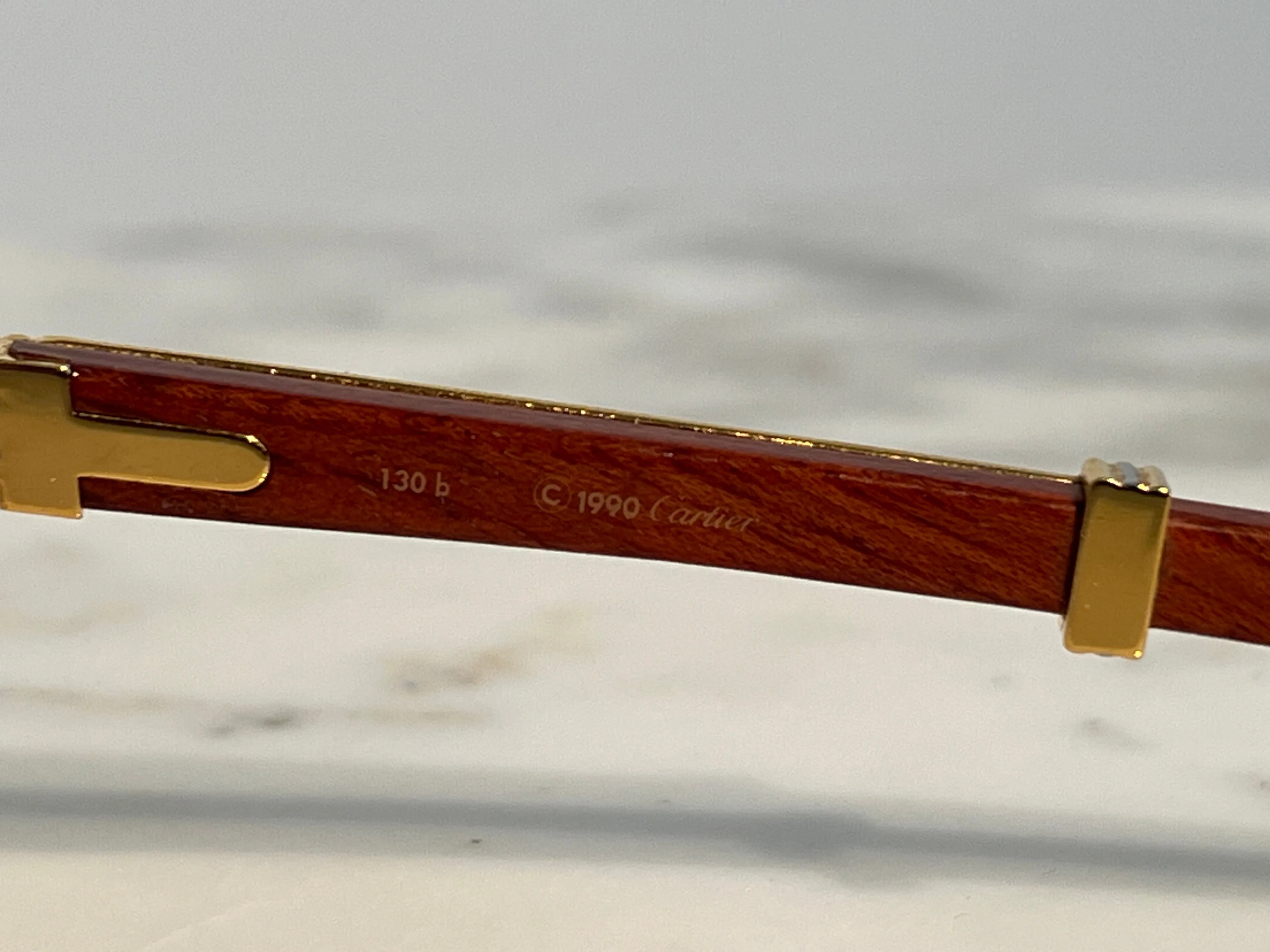 Cartier Malmaison 22k Gold Bubinga Wood Glasses Sunglasses Frame