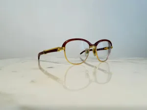 Cartier Malmaison 22k Gold Bubinga Wood Glasses Sunglasses Frame