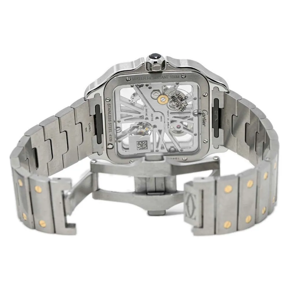 Cartier Mens Skeleton Horloge Santos Two Tone Stainless Steel and Yellow gold 40mm Skeleton Dial Watch Reference: WSSA0030
