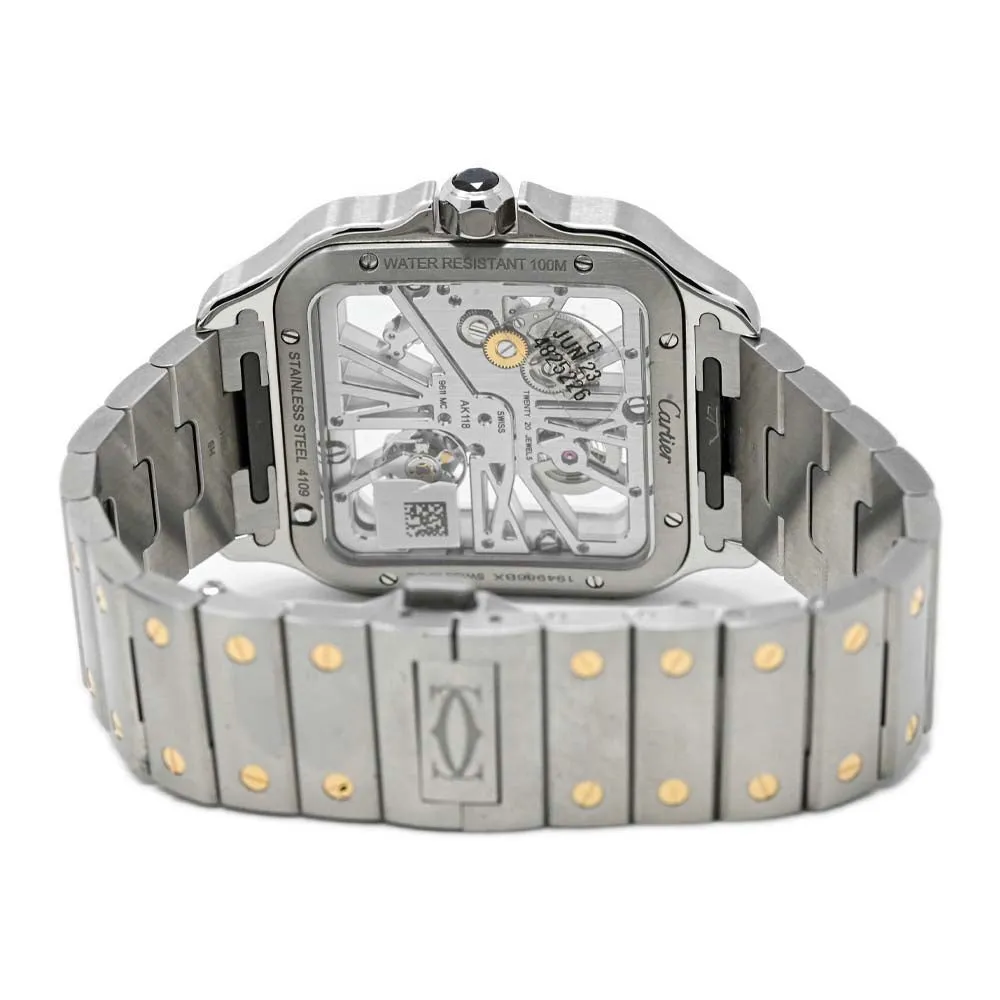Cartier Mens Skeleton Horloge Santos Two Tone Stainless Steel and Yellow gold 40mm Skeleton Dial Watch Reference: WSSA0030