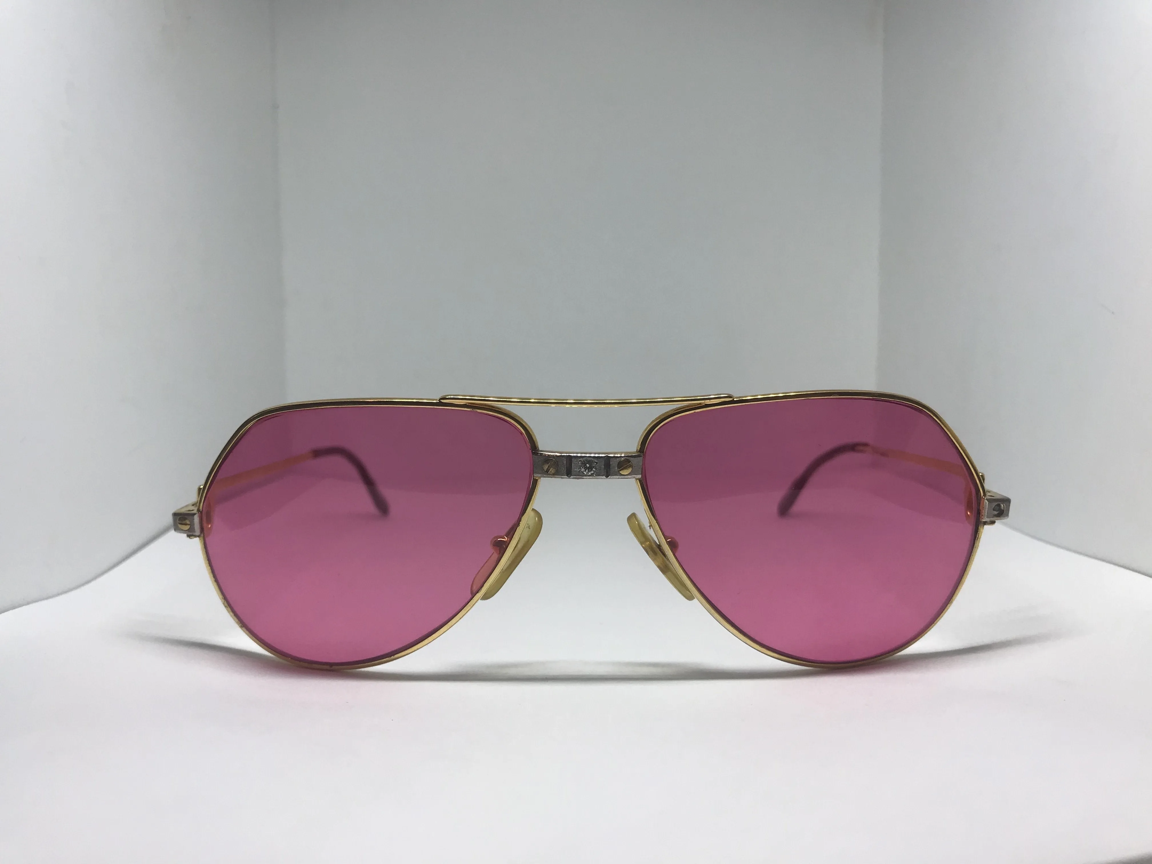 Cartier Santos Gold Diamond Sunglasses