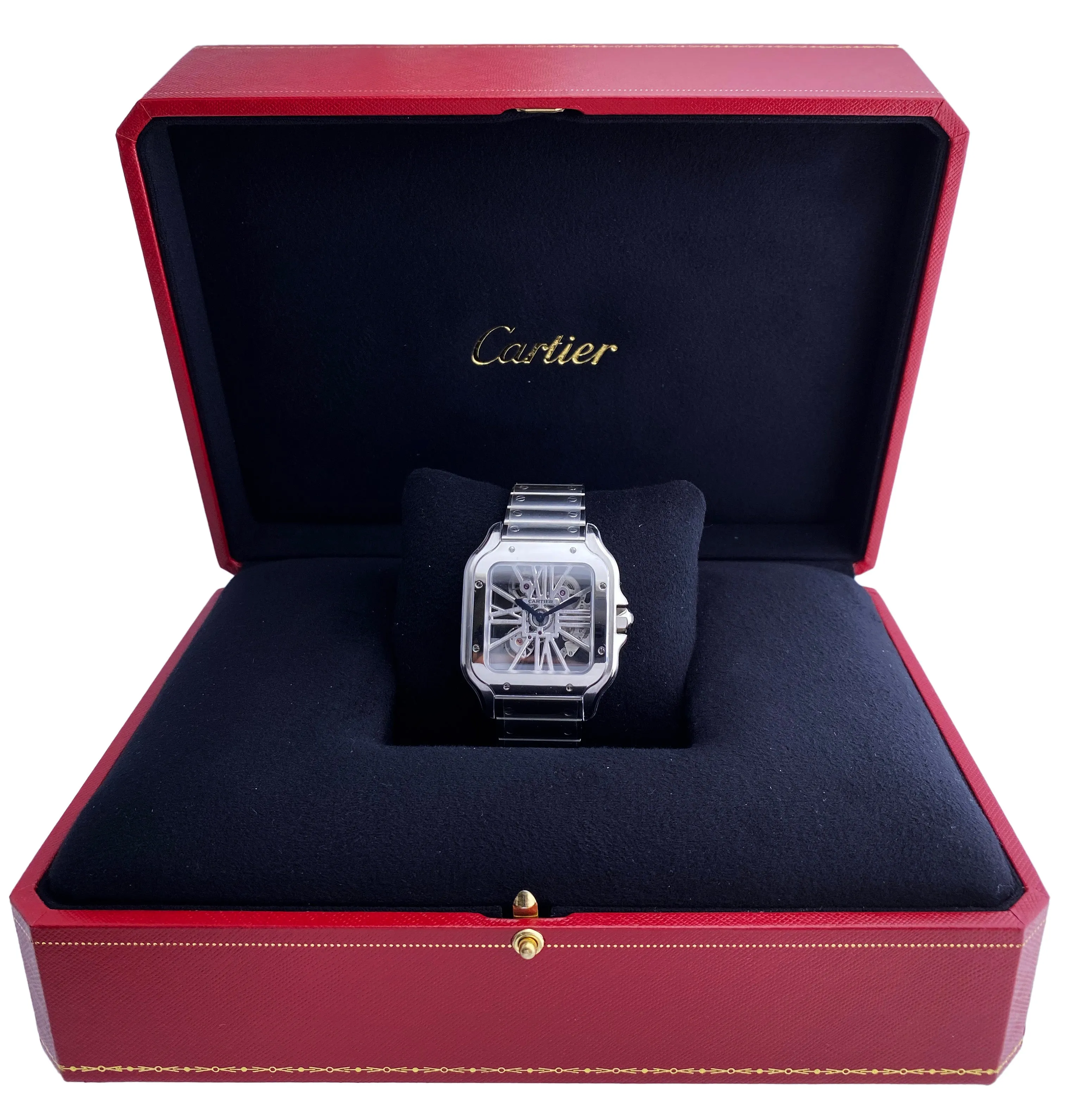Cartier Santos Skeleton WHSA0015 Large Mens Watch Box & Papers