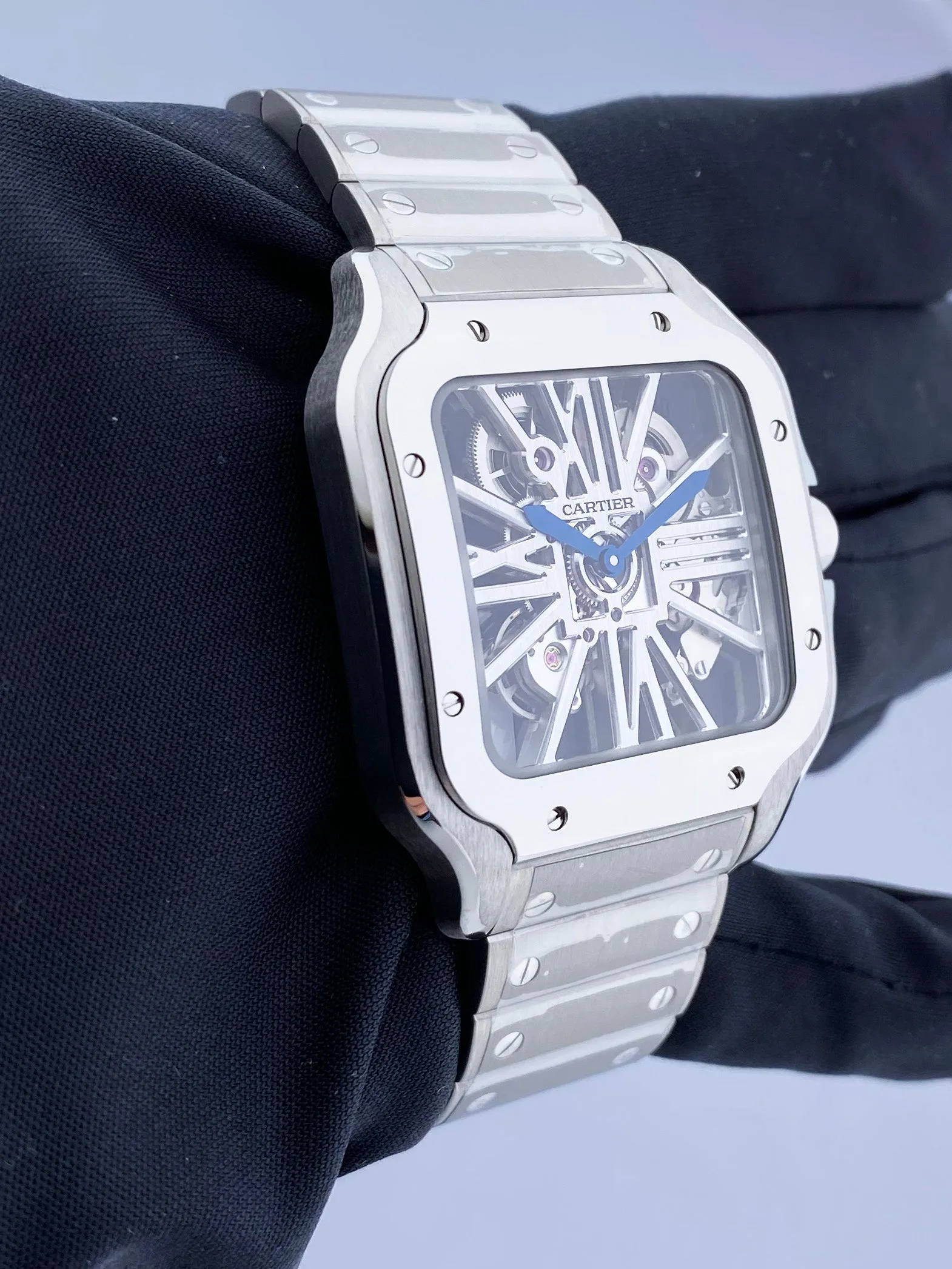 Cartier Santos Skeleton WHSA0015 Large Mens Watch Box & Papers