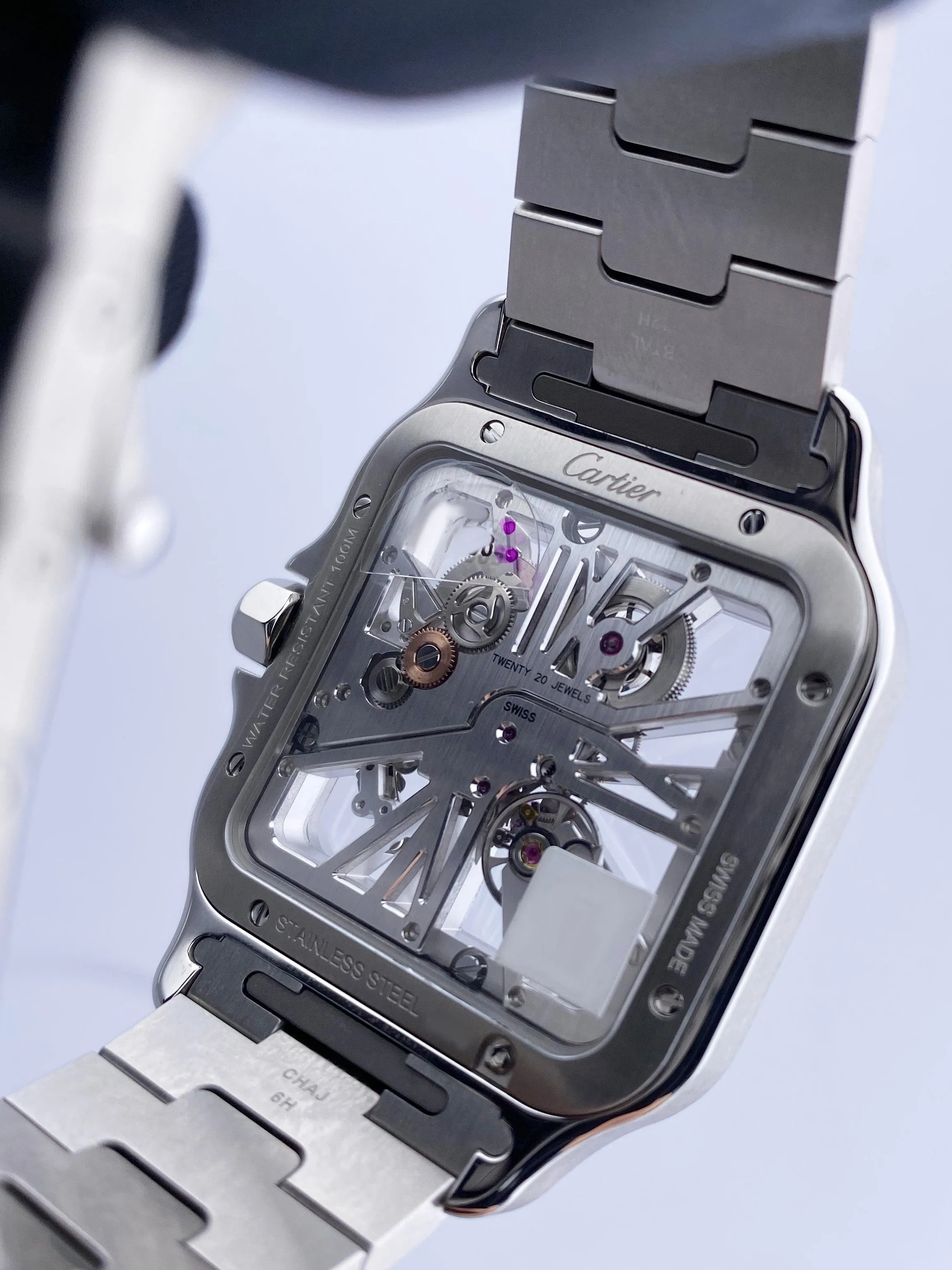 Cartier Santos Skeleton WHSA0015 Large Mens Watch Box & Papers