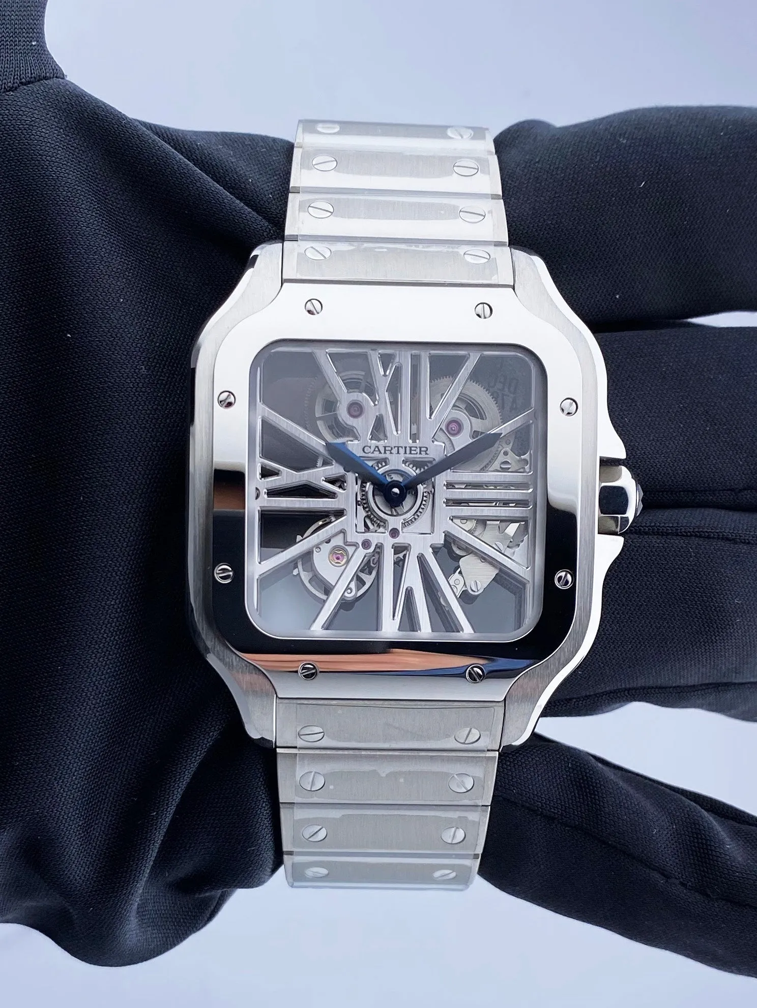 Cartier Santos Skeleton WHSA0015 Large Mens Watch Box & Papers