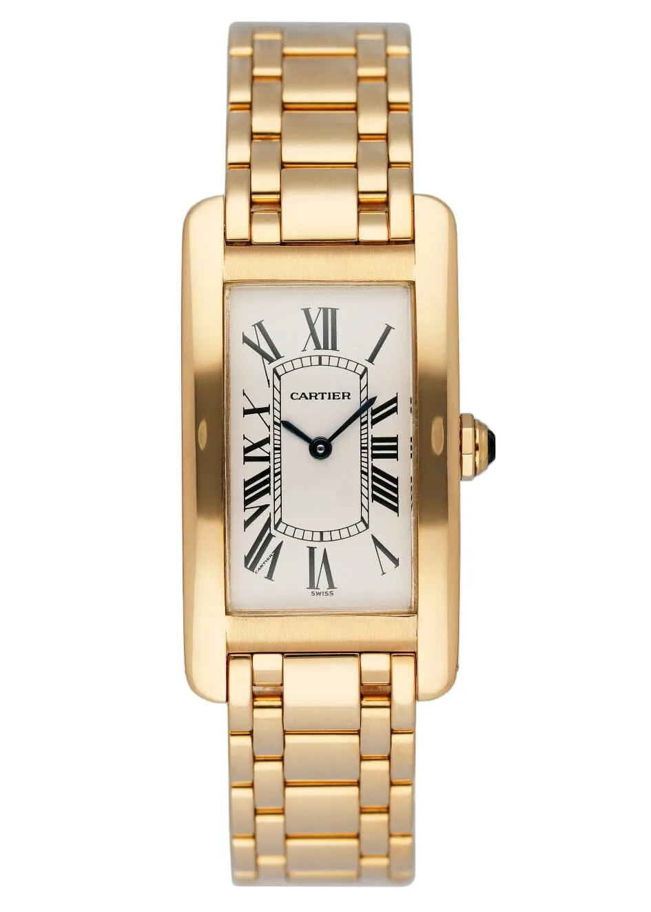 Cartier Tank Americaine W26014K2 Midsize 18K Yellow Gold Watch Box Papers