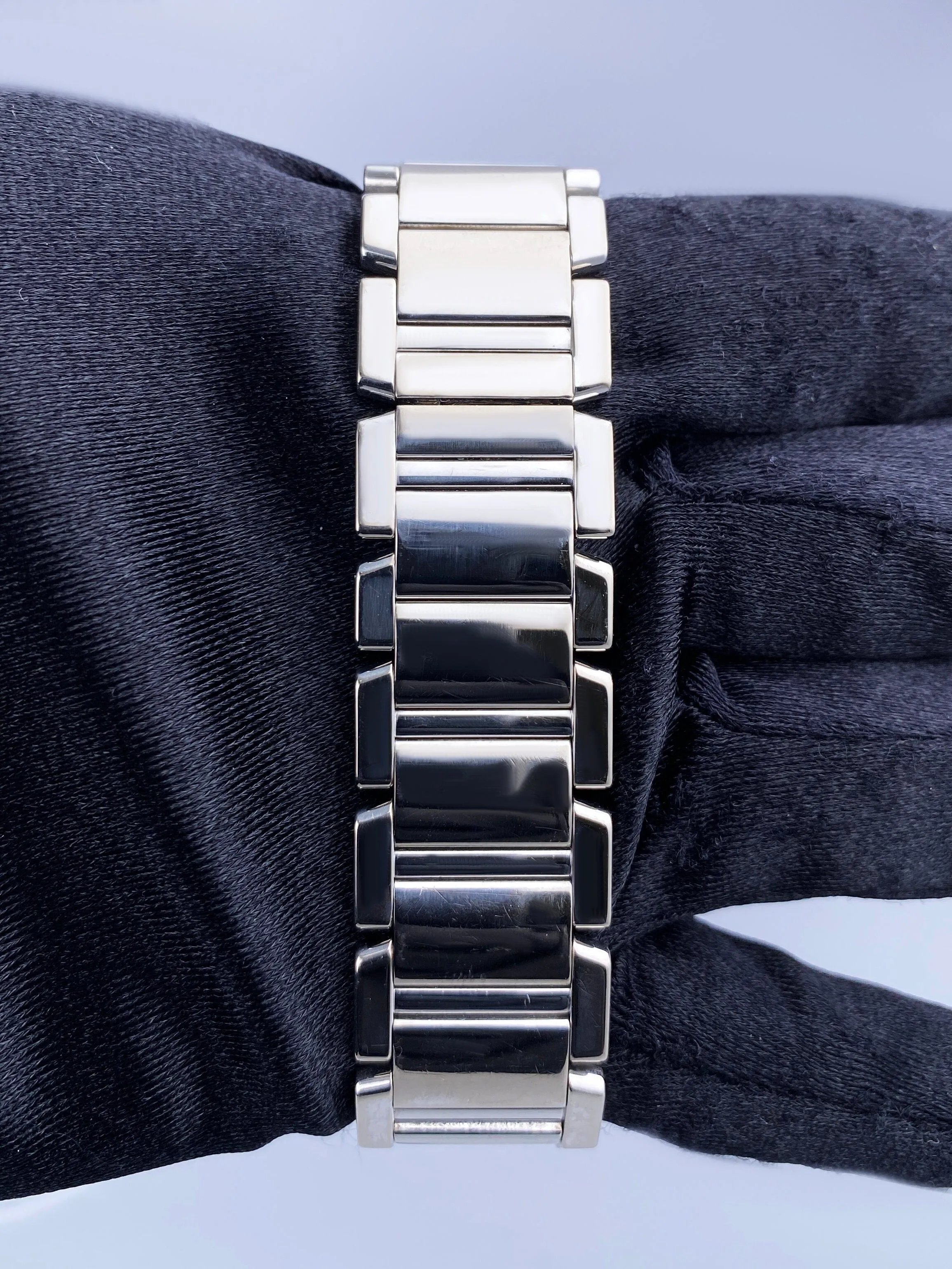 Cartier Tank Francaise W50011S3 Rhodiumized 18K White Gold Mens Watch