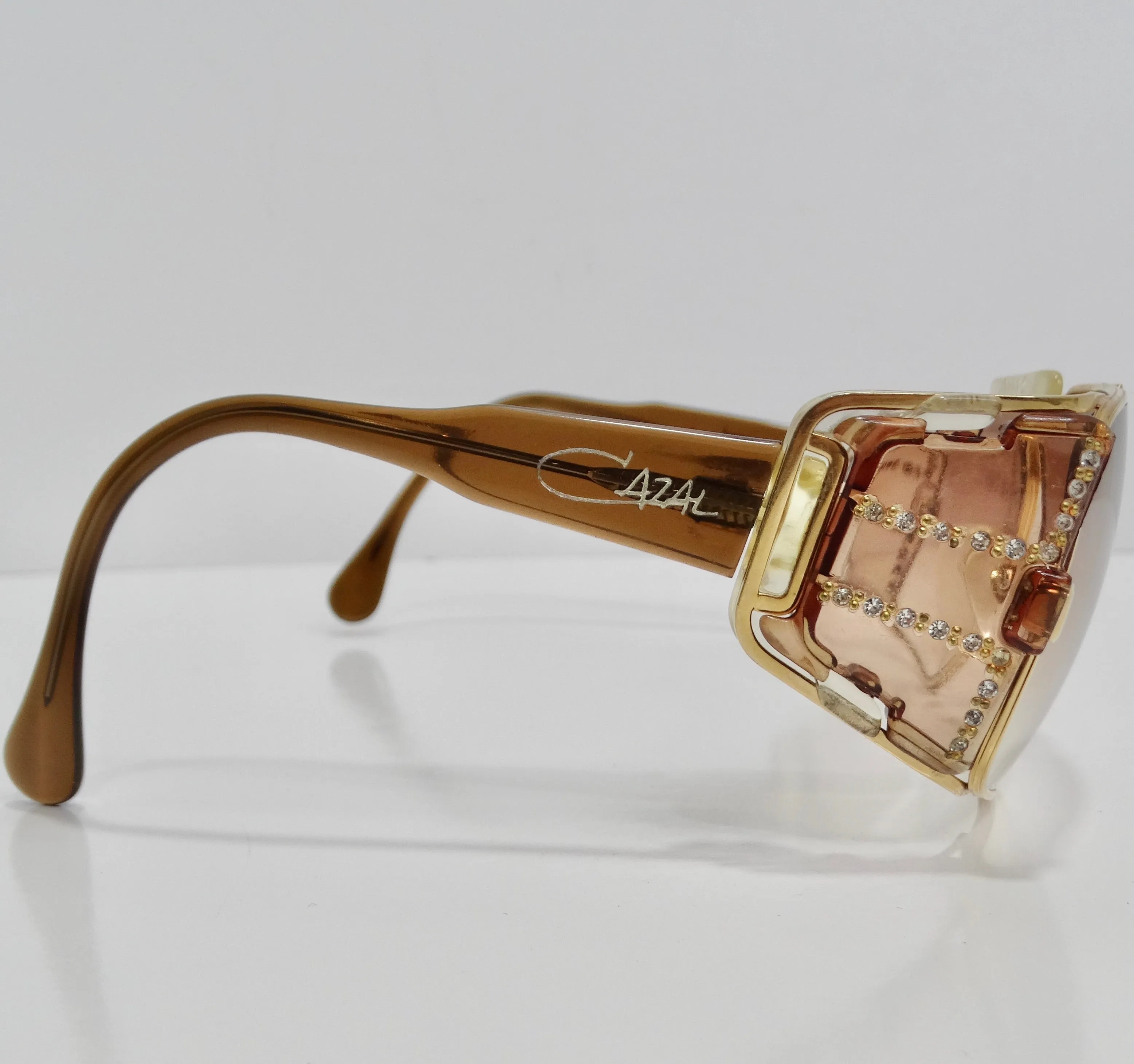 Cazal 1980s 951 Gold Tone Sunglasses