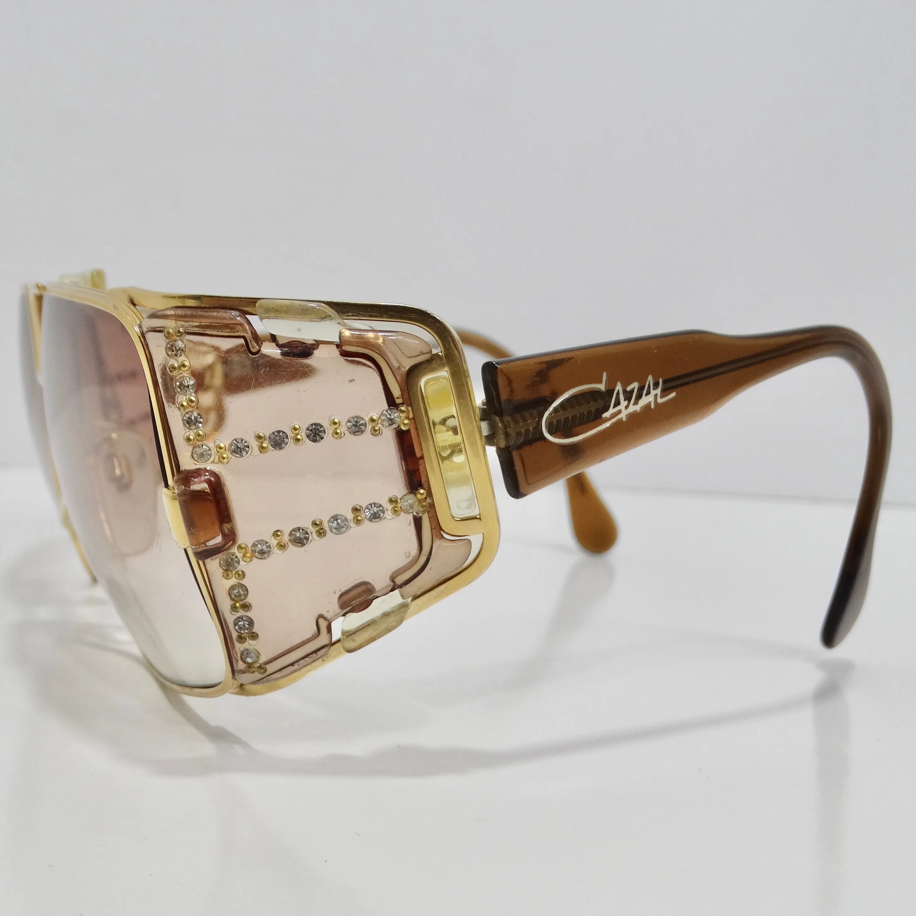 Cazal 1980s 951 Gold Tone Sunglasses