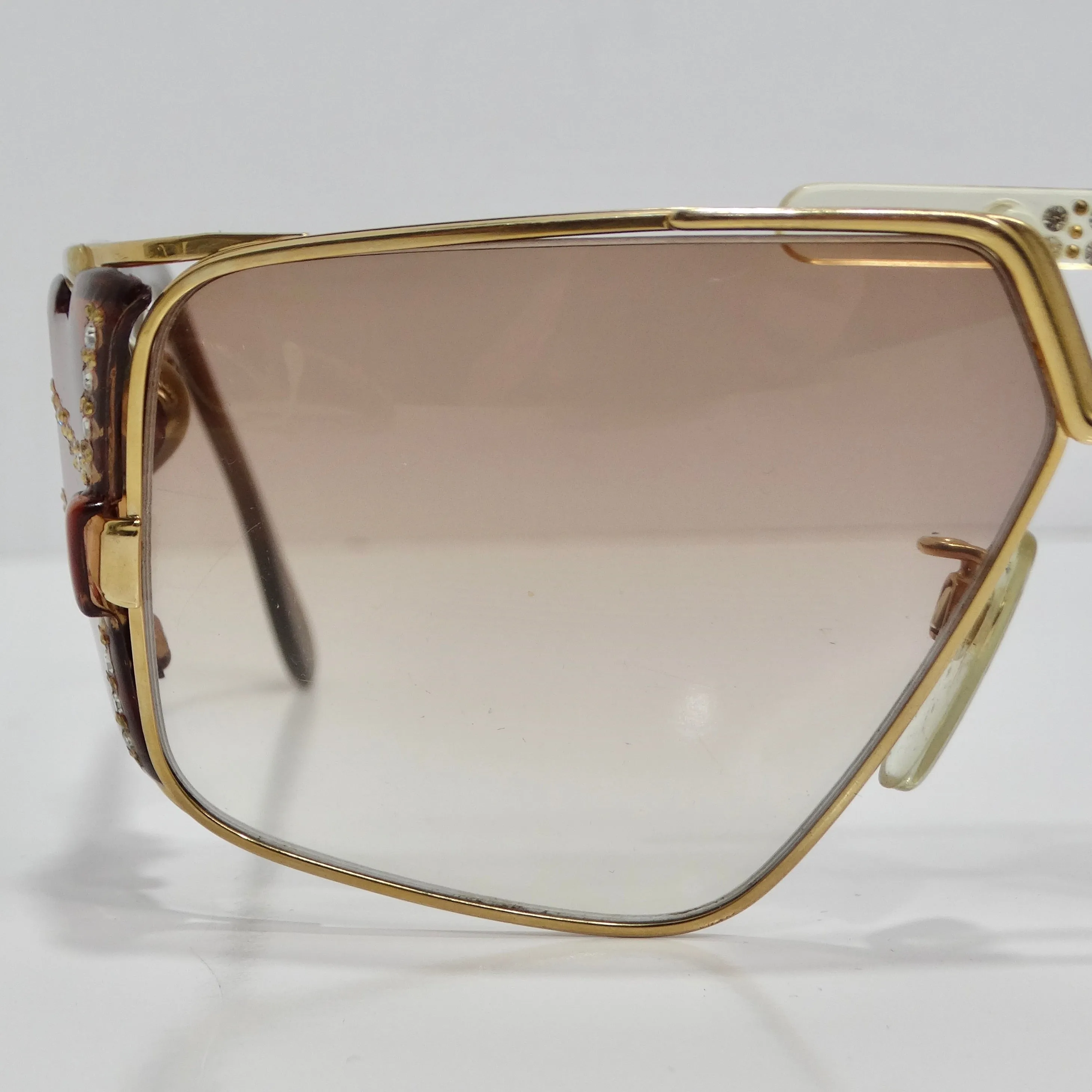 Cazal 1980s 951 Gold Tone Sunglasses