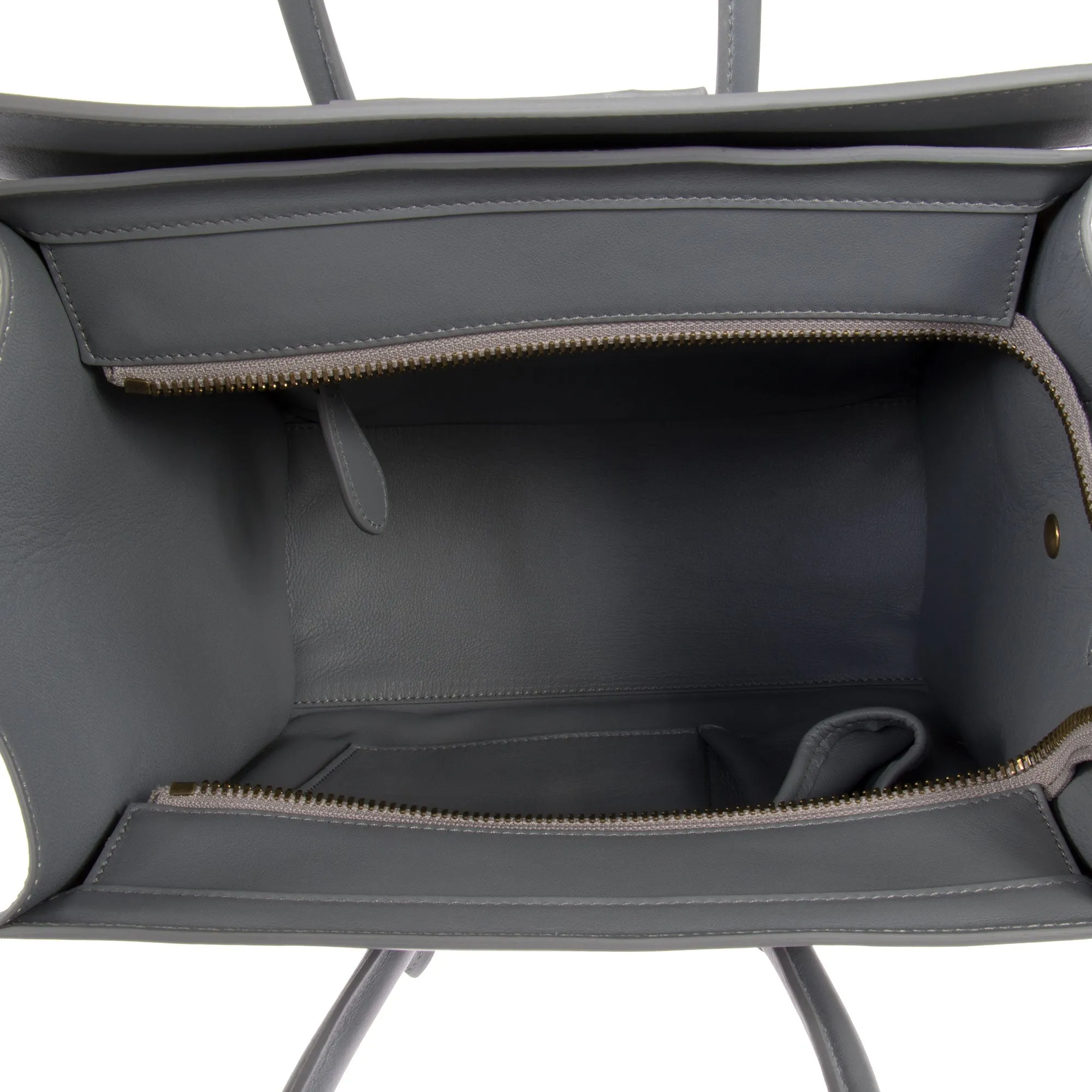 Celine Micro Luggage Handbag | Smooth gray Calfskin