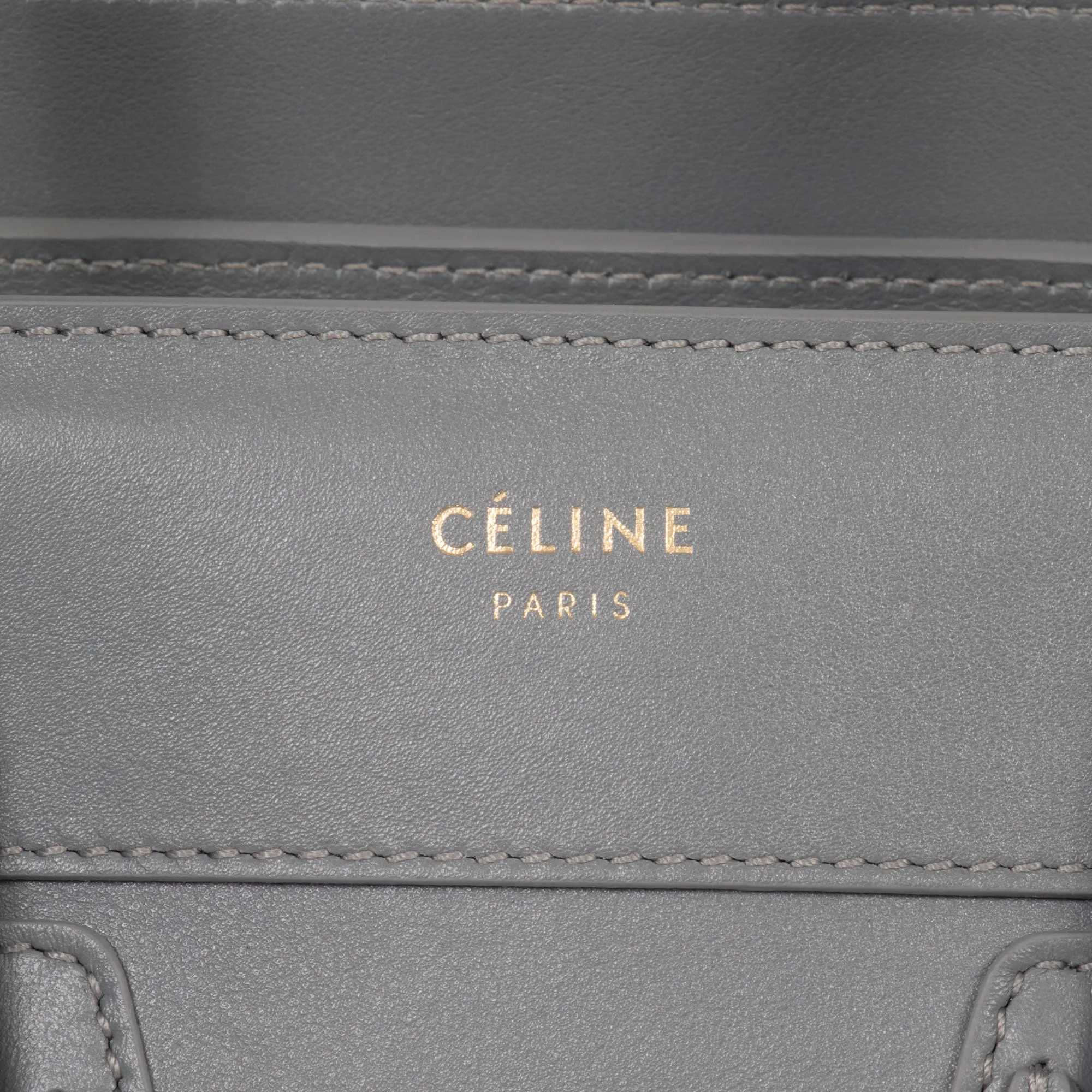 Celine Micro Luggage Handbag | Smooth gray Calfskin