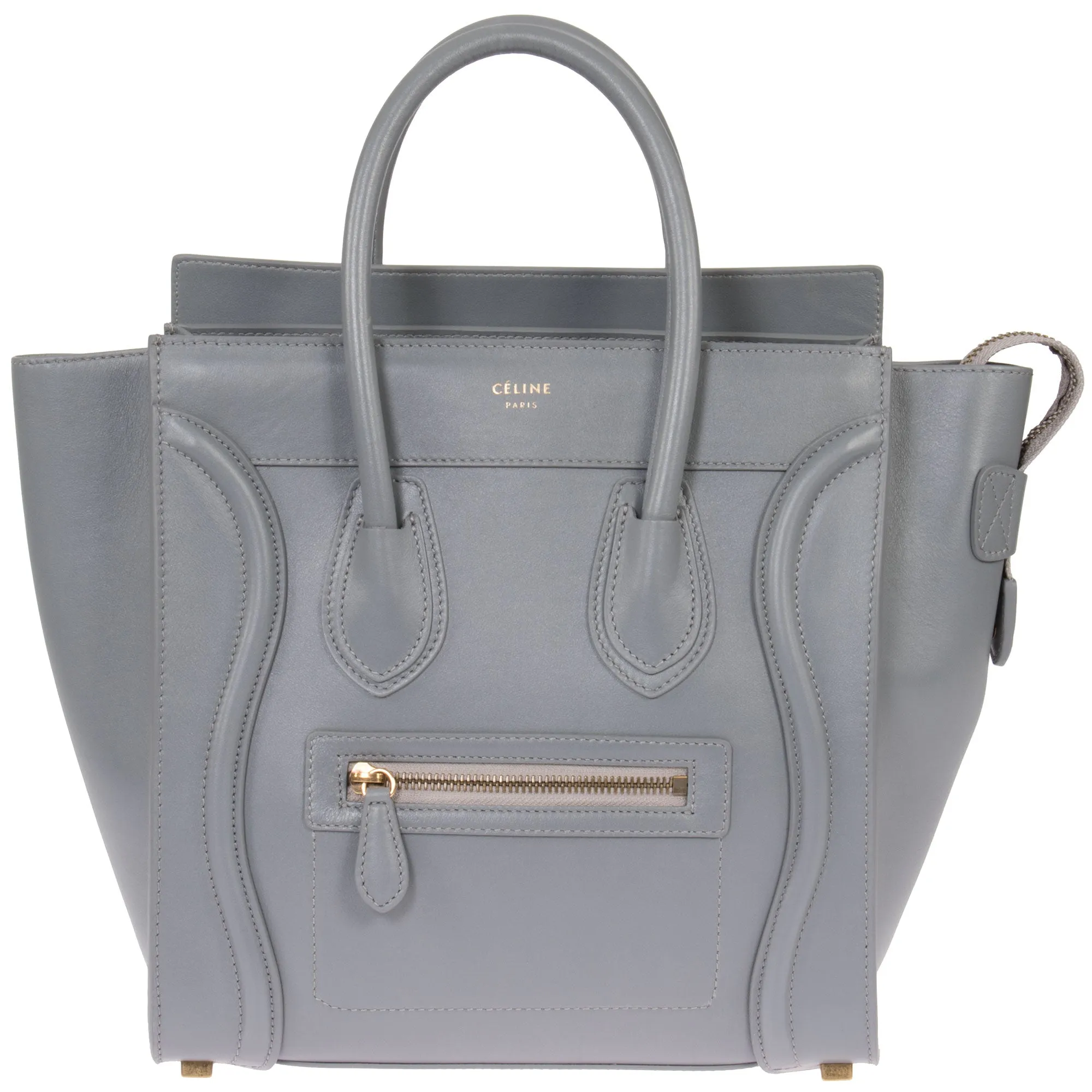Celine Micro Luggage Handbag | Smooth gray Calfskin