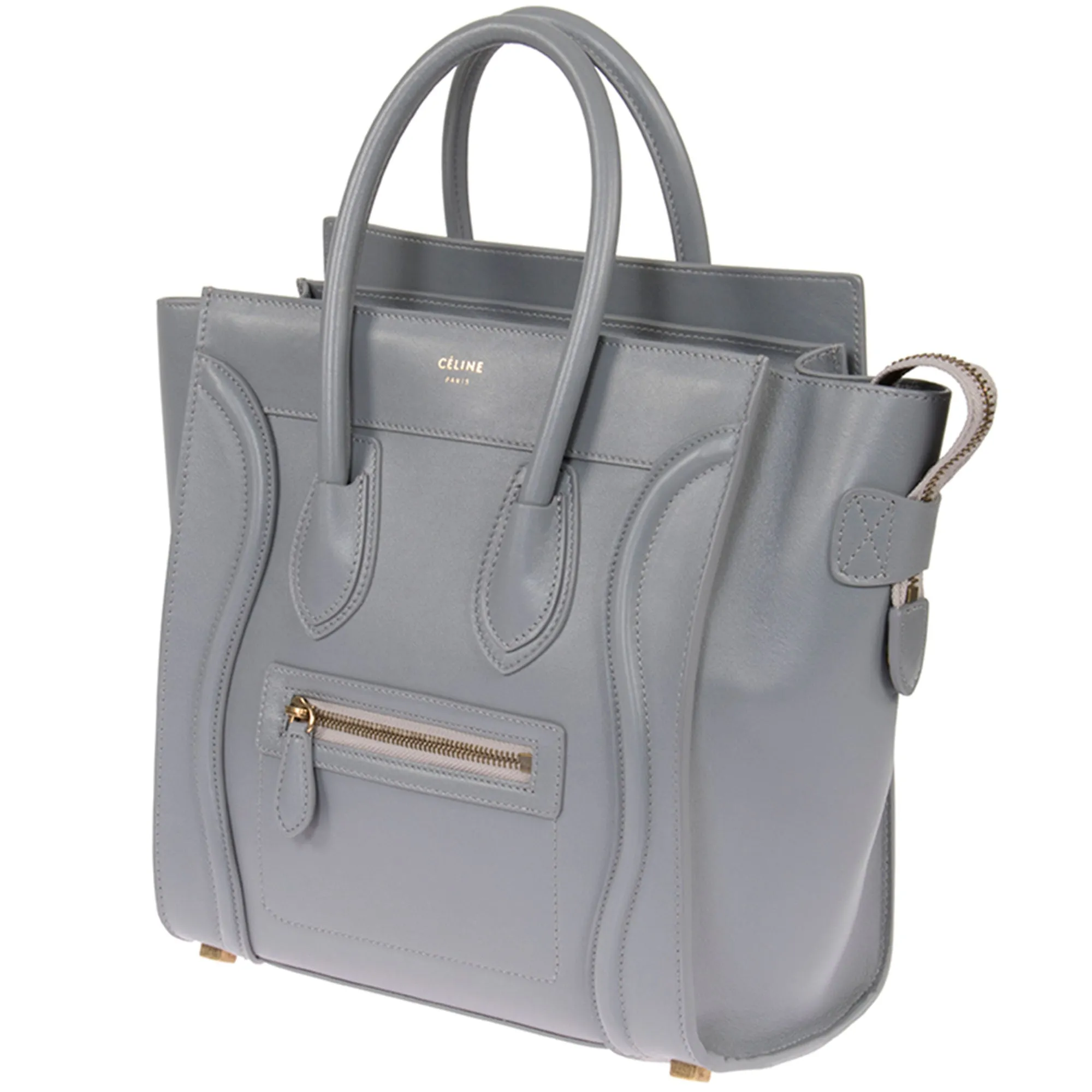 Celine Micro Luggage Handbag | Smooth gray Calfskin
