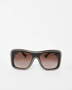 Chanel Black & Gold Oversized Logo C.622/S5 Sunglasses