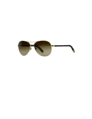 Chanel Brown Gold Aviator Sunglasses