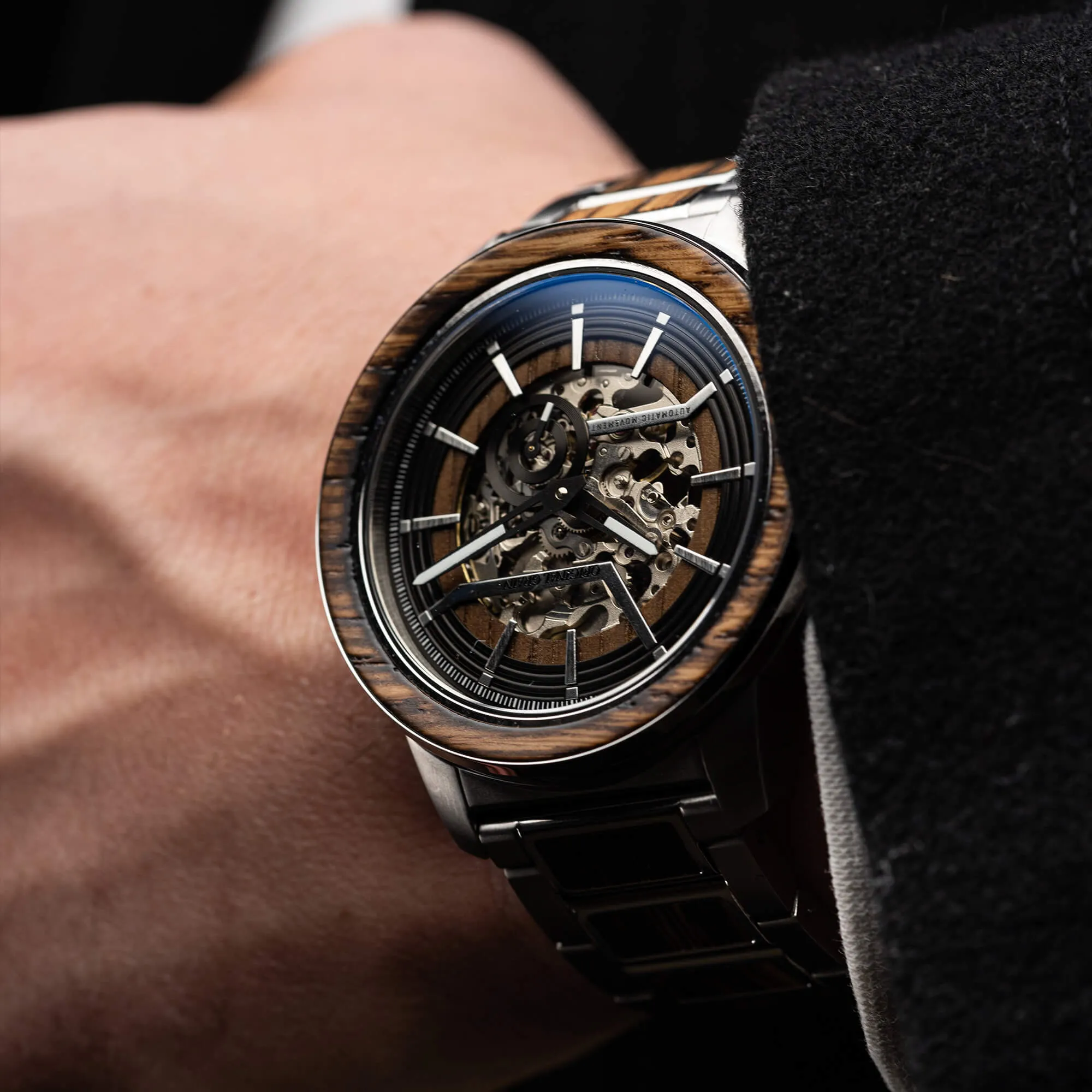 Charred Whiskey Silver Barrel Automatic 46mm