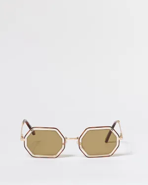 Chloe Gold Small Octagon Frame Sunglasses