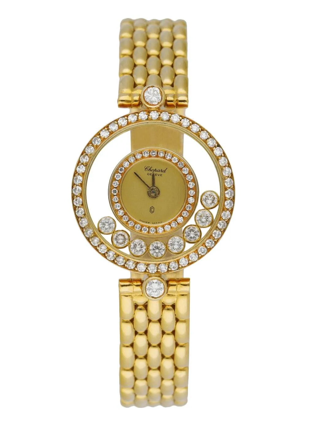 Chopard Happy diamonds 4054 18K Yellow Gold W/Diamond Bezel Box & Papers