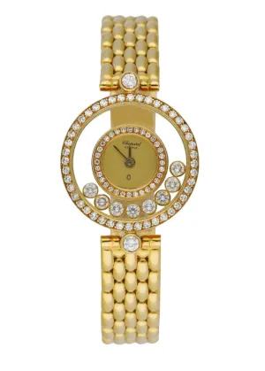 Chopard Happy diamonds 4054 18K Yellow Gold W/Diamond Bezel Box & Papers