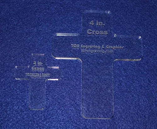 Christian Cross Set -2 Pieces Clear Acrylic  1/4"