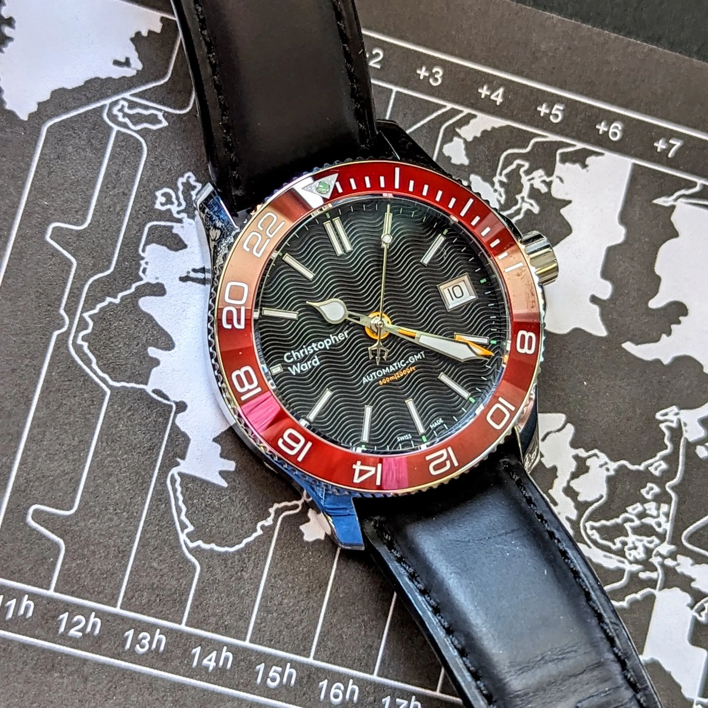 Christopher Ward C60 Trident PRO 600 GMT Diver Watch C6038AGM2 - ALL Original, Double Box & Papers