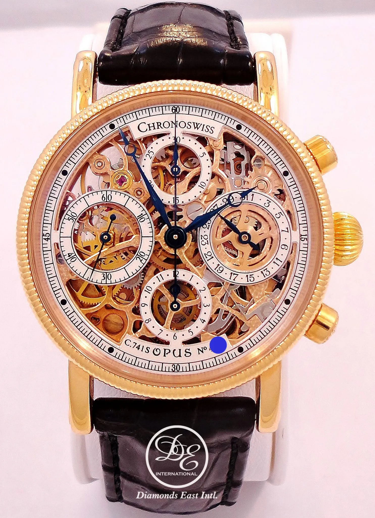 CHRONOSWISS OPUS CH7521 18K Yellow Gold Chronograph SKELETON Dial 38mm