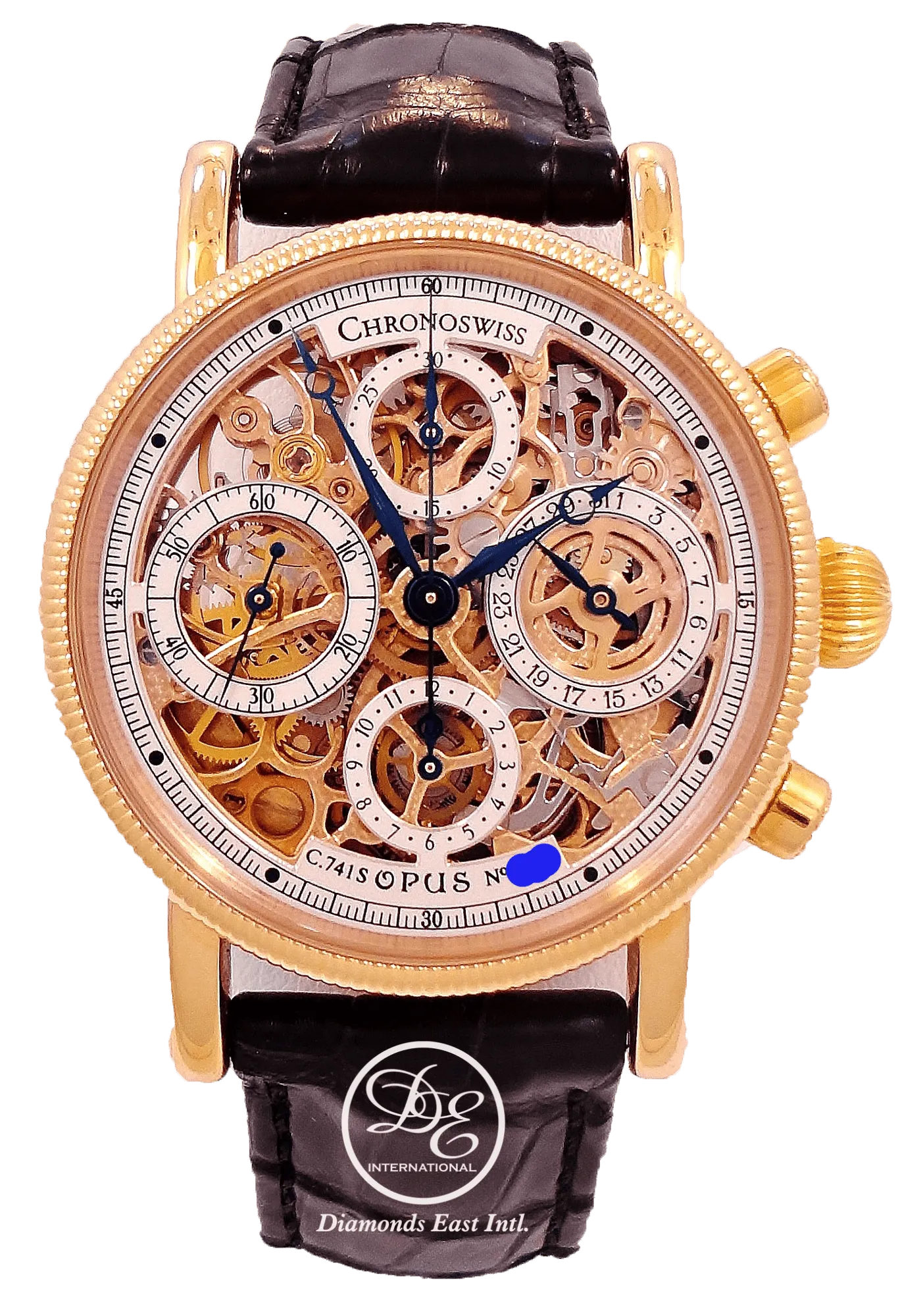 CHRONOSWISS OPUS CH7521 18K Yellow Gold Chronograph SKELETON Dial 38mm