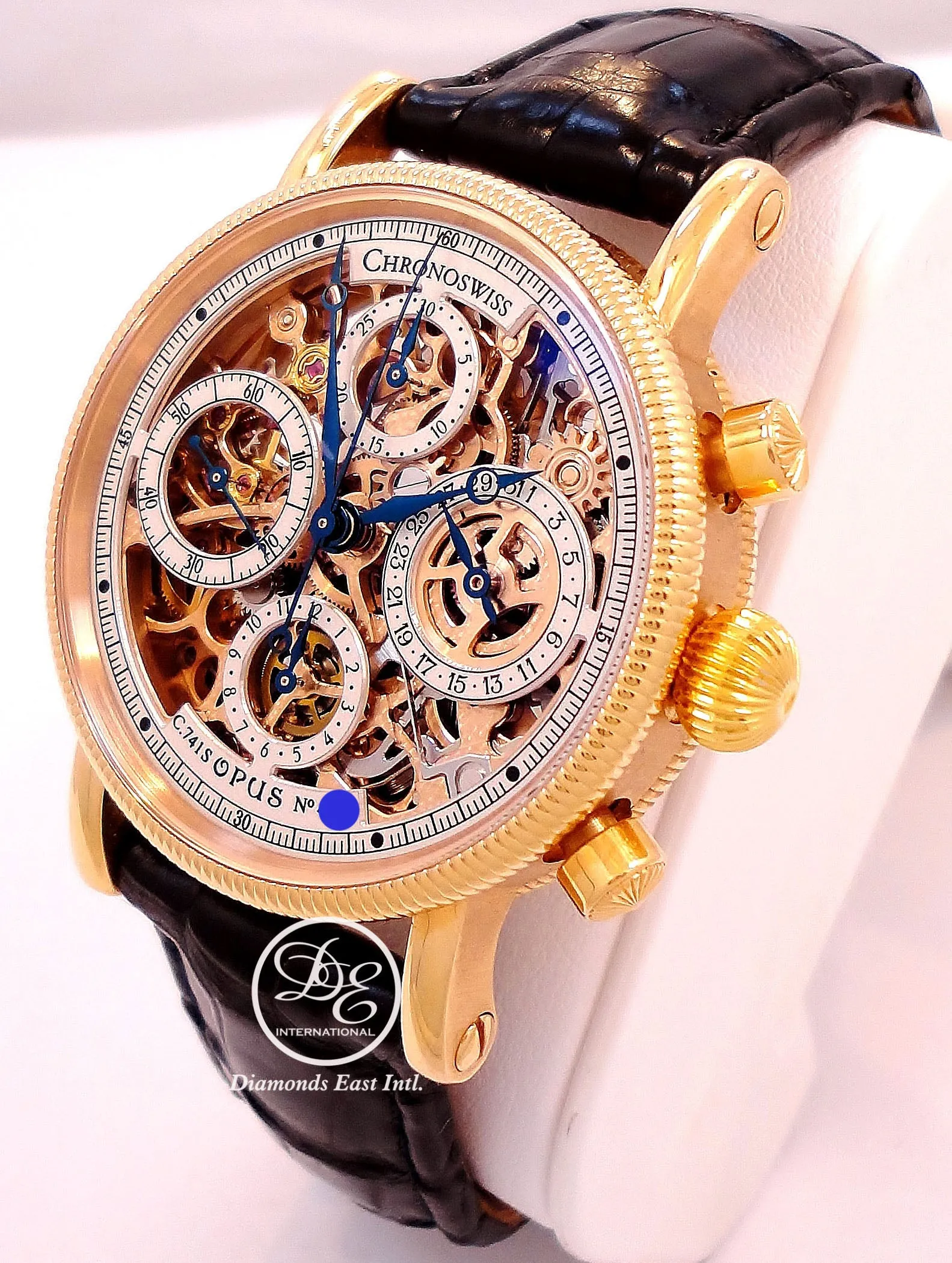 CHRONOSWISS OPUS CH7521 18K Yellow Gold Chronograph SKELETON Dial 38mm