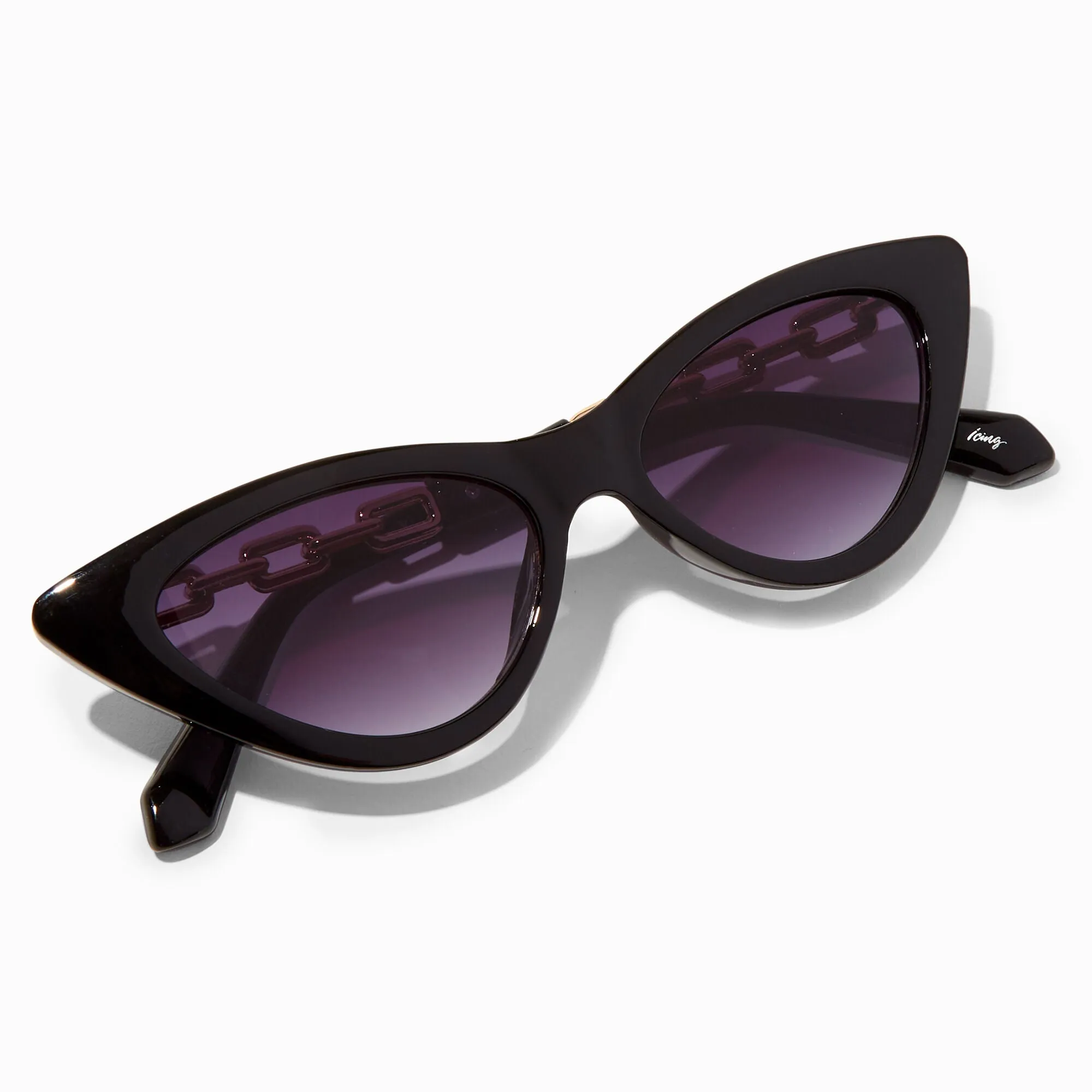 Claire's Chunky Black Cat Eye & Gold Chain Link Sunglasses